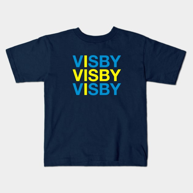 VISBY Swedish Flag Kids T-Shirt by eyesblau